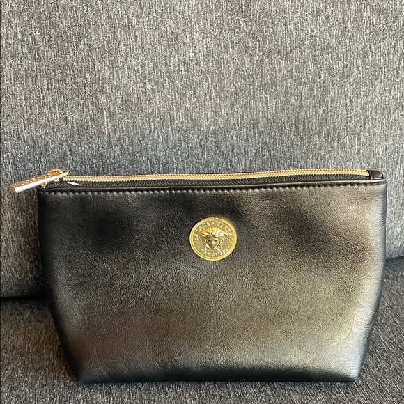 Versace Parfums black make up case bag pouch cosmetics - Picture 1 of 8